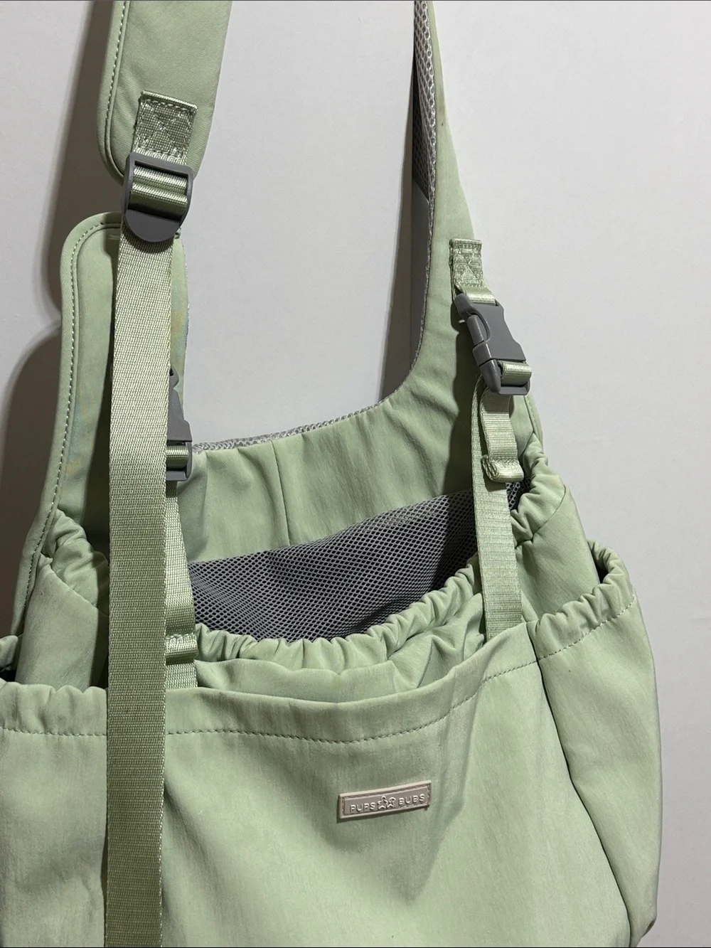 Pups & Bubs Carry Me Crossbody Pet Carrier (Sage)